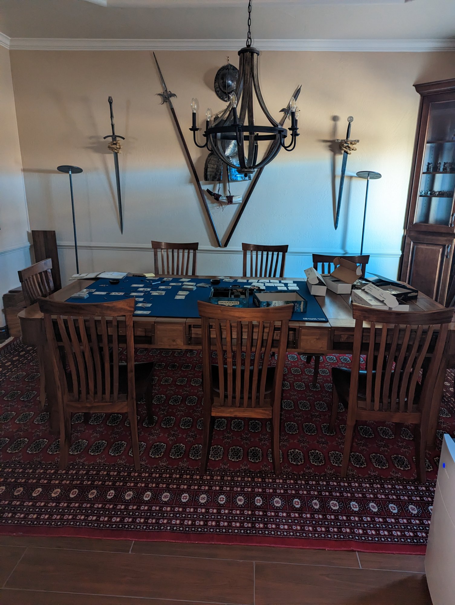 Game room with swords